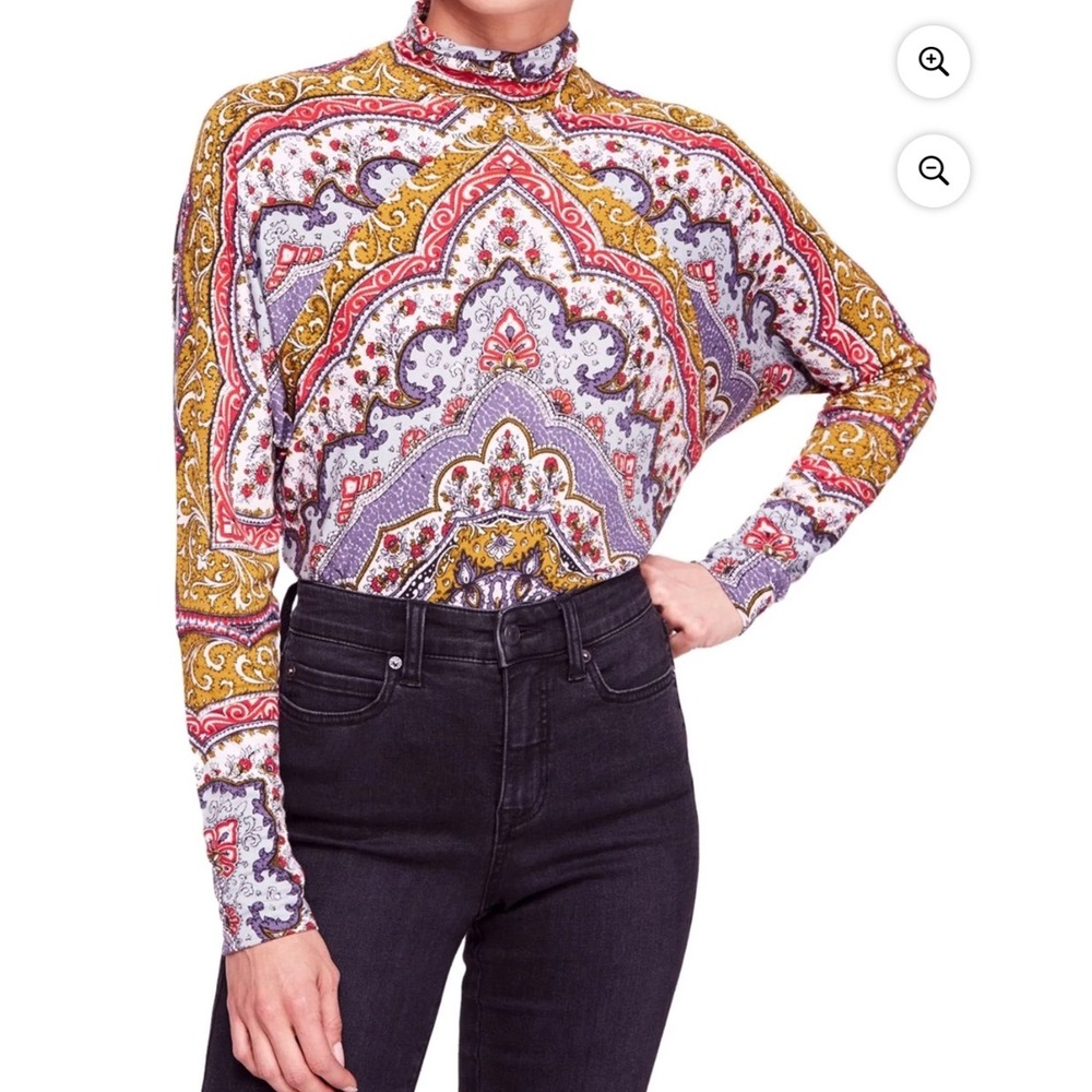 Free People Multicolor Paisley Blouse